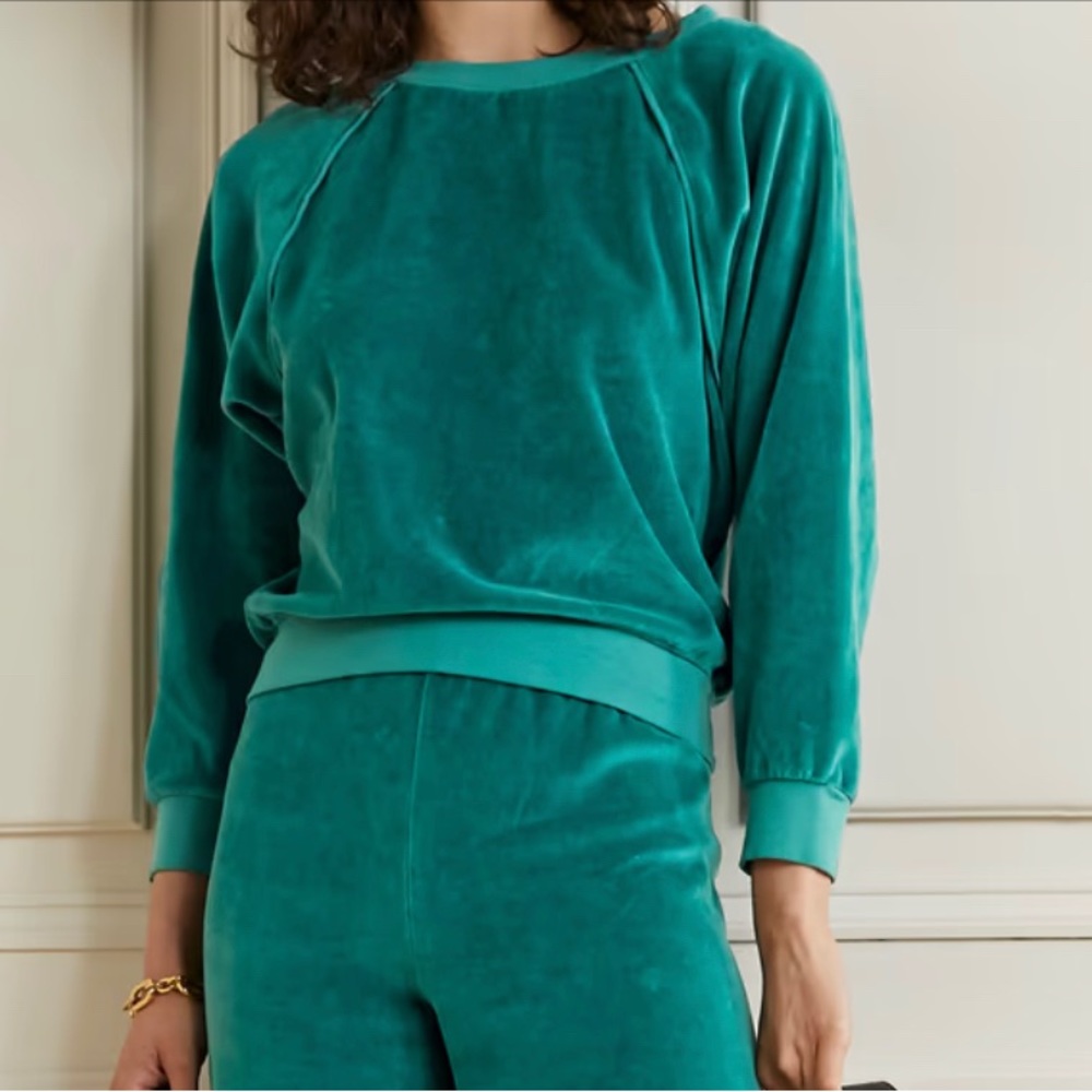 SUZIE KONDI - Zephyra cotton-blend velour sweatshirt